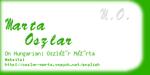 marta oszlar business card